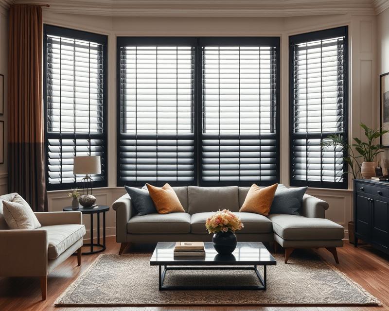 Czarne żaluzje drewniane do nowoczesnych i klasycznych wnętrz