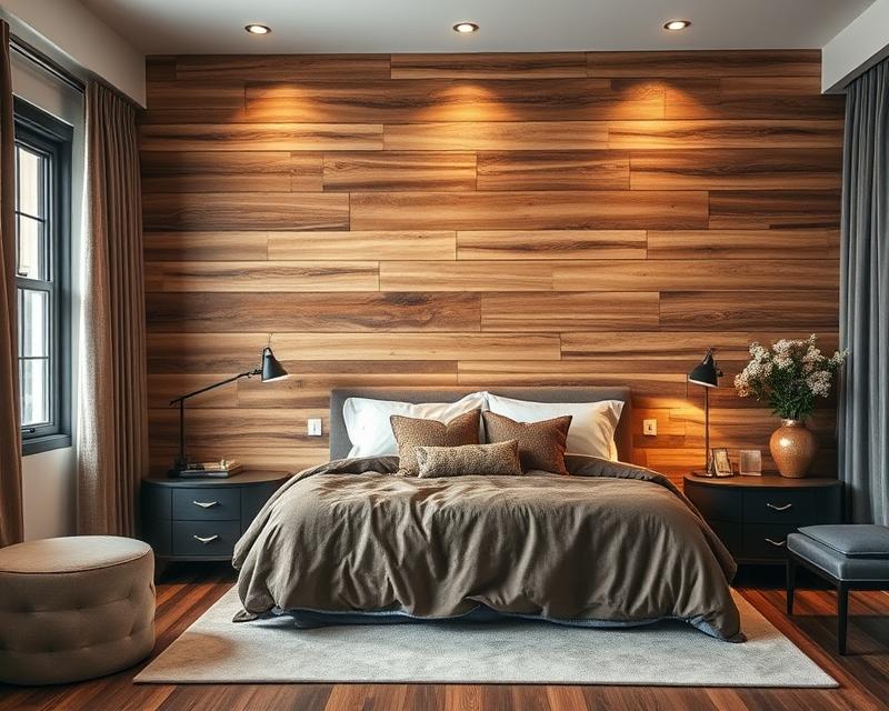 Drewniana ściana w sypialni: stylowe aranżacje i trwałe wykończenia