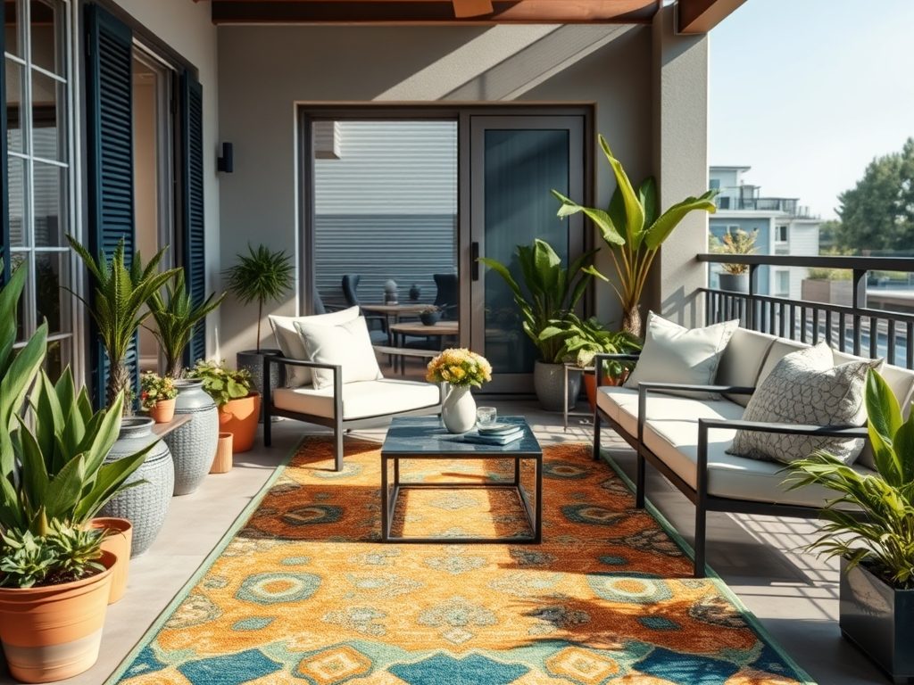 Dywan zewnętrzny na taras i balkon: jak wybrać trwały i łatwy w pielęgnacji model dopasowany do stylu przestrzeni